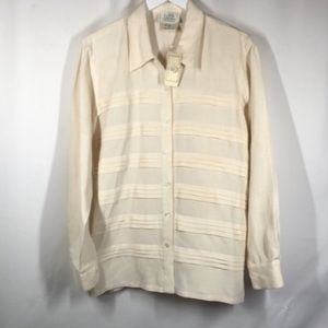 Unbranded Men's Cream Button-Up Dress Shirt